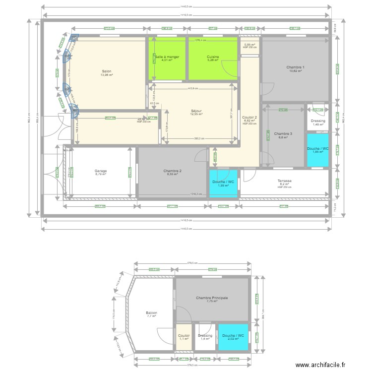 CITE CIDT. Plan de 21 pièces et 145 m2