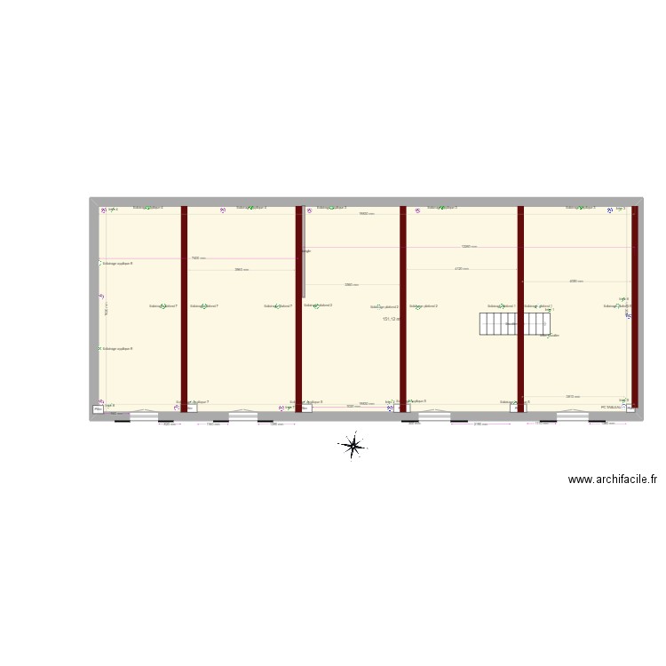 Dépendance 01 Etage. Plan de 1 pièce et 151 m2