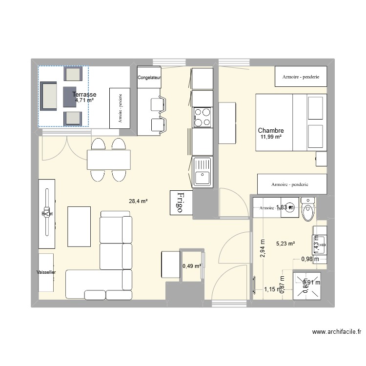 maman aménager 2. Plan de 9 pièces et 52 m2