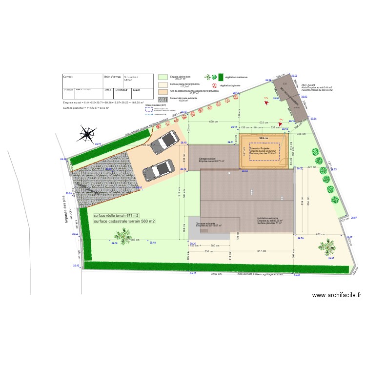 plan de masse projeté extension rev1. Plan de 9 pièces et 801 m2