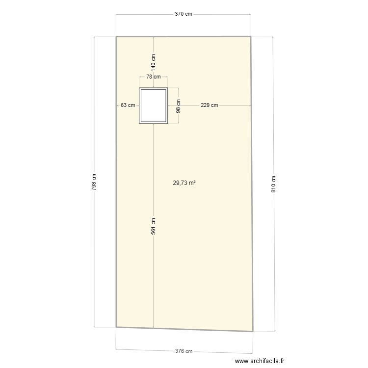 toiture extension. Plan de 1 pièce et 30 m2