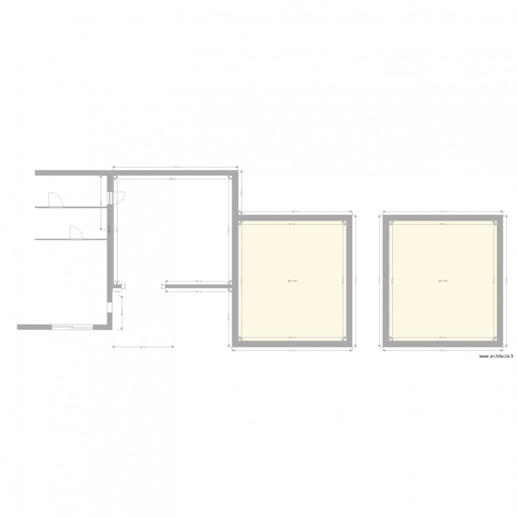 extensions avec garage en RDC et espace etage base 88m2. Plan de 0 pièce et 0 m2