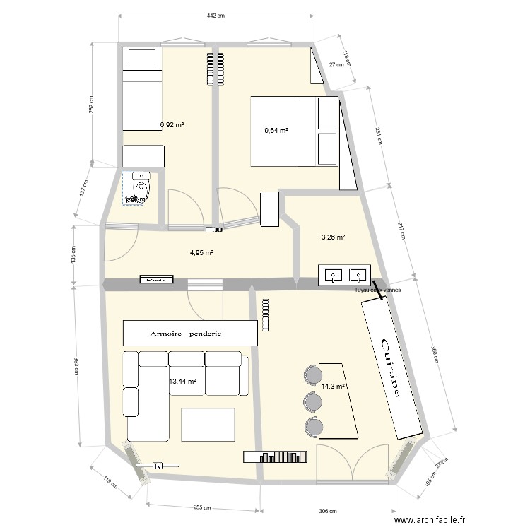 Plan mesures. Plan de 0 pièce et 0 m2