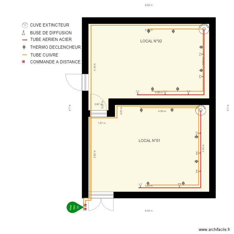 SUNTEC EA. Plan de 2 pièces et 45 m2