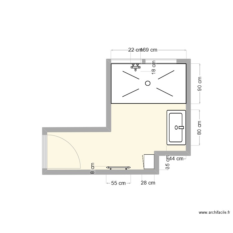 Jacquot. Plan de 1 pièce et 5 m2