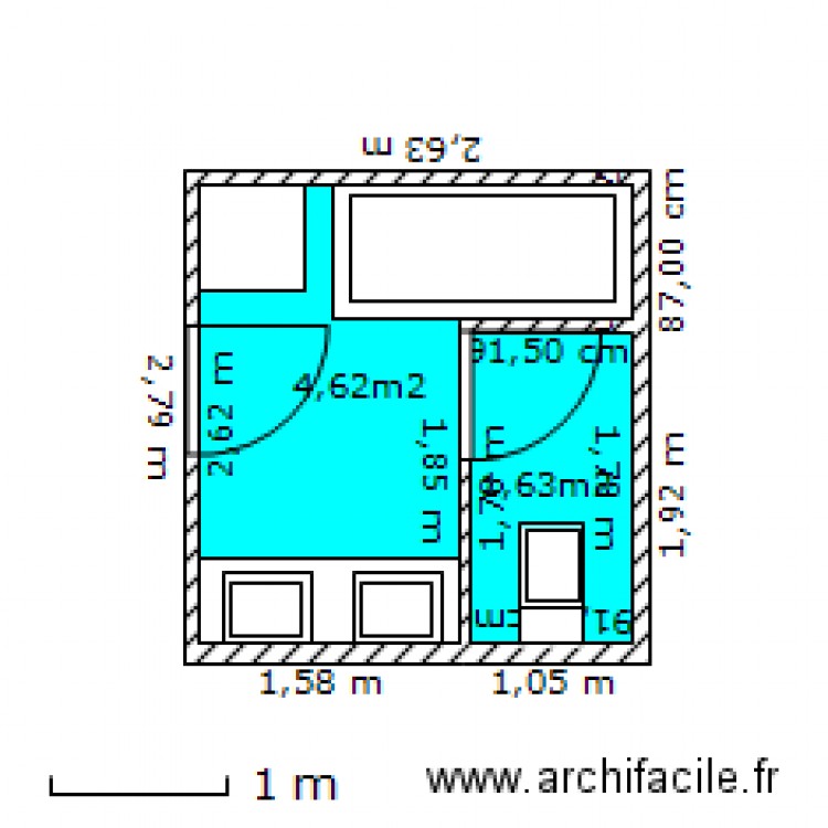 salle de bain. Plan de 0 pièce et 0 m2