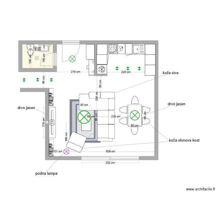 zadatak2. Plan de 1 pièce et 3 m2