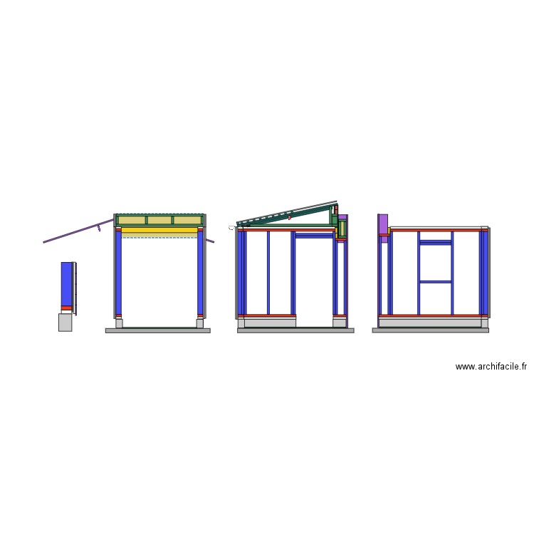 Cuisine exterieure coupe jonction. Plan de 0 pièce et 0 m2