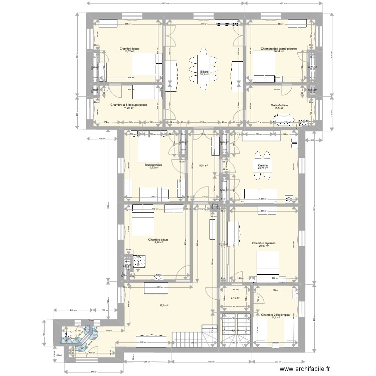 Persanges R+1. Plan de 0 pièce et 0 m2