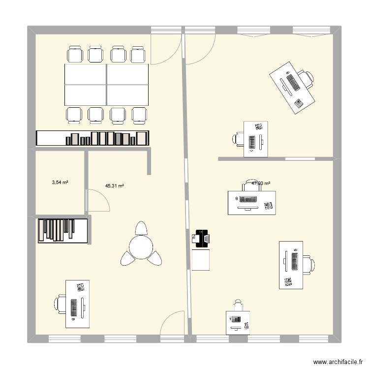 Auxerre. Plan de 3 pièces et 97 m2