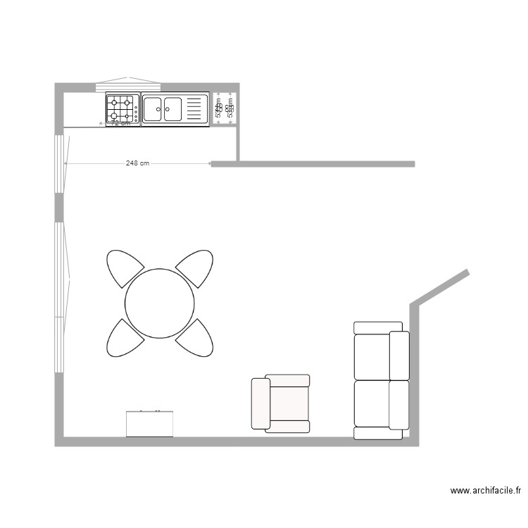 cuisine séjour. Plan de 0 pièce et 0 m2