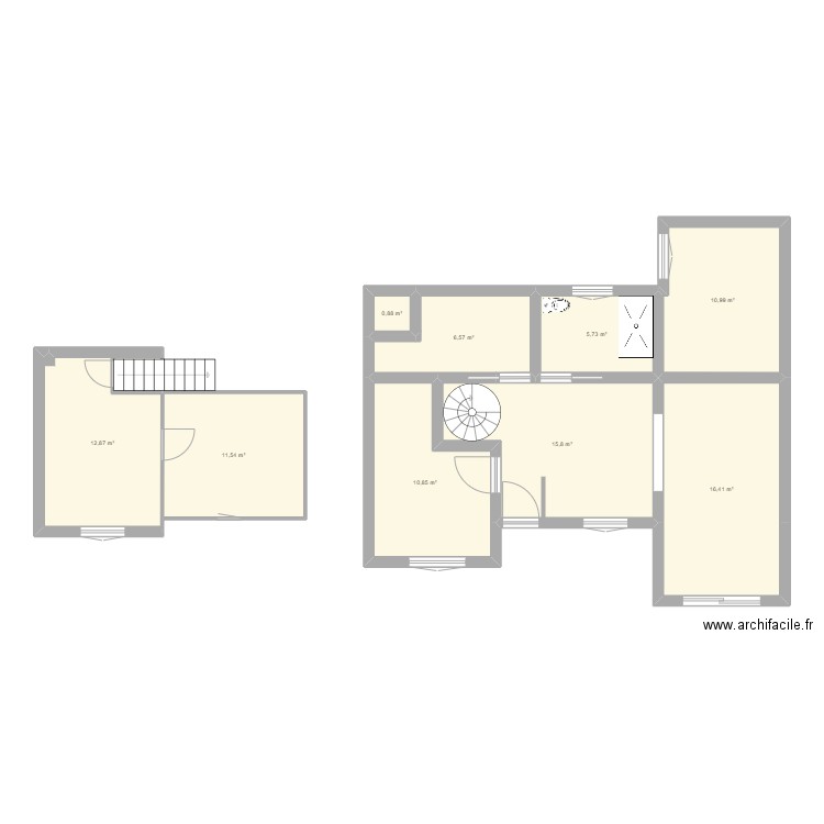 Maison 2. Plan de 9 pièces et 92 m2