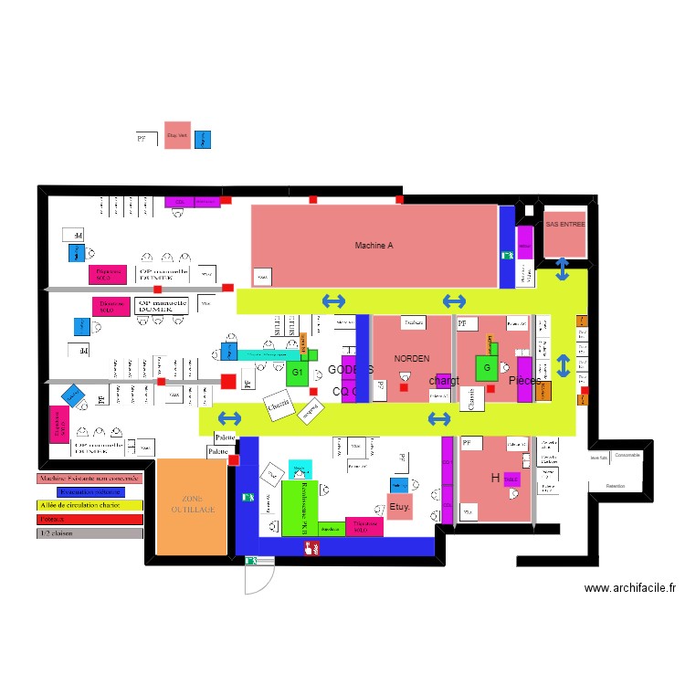 TH3_actuel avec PKB. Plan de 2 pièces et 2 m2