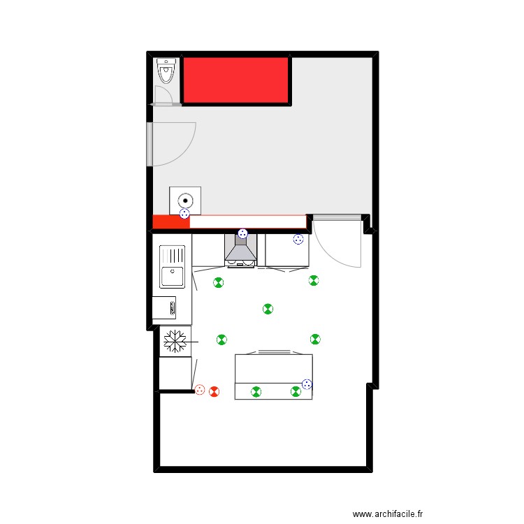 PLAN CUISINE MACON. Plan de 4 pièces et 29 m2