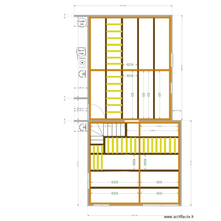 archi charpente 1er etage. Plan de 0 pièce et 0 m2