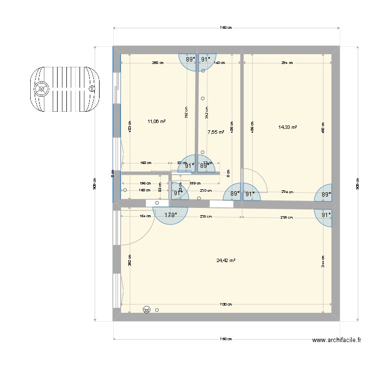 chambre 2 . Plan de 0 pièce et 0 m2