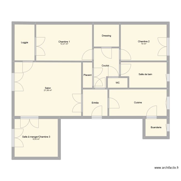 4P Chaville. Plan de 13 pièces et 92 m2