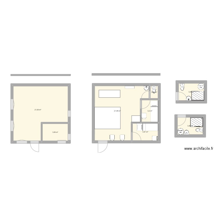 Cab / Studio. Plan de 8 pièces et 63 m2