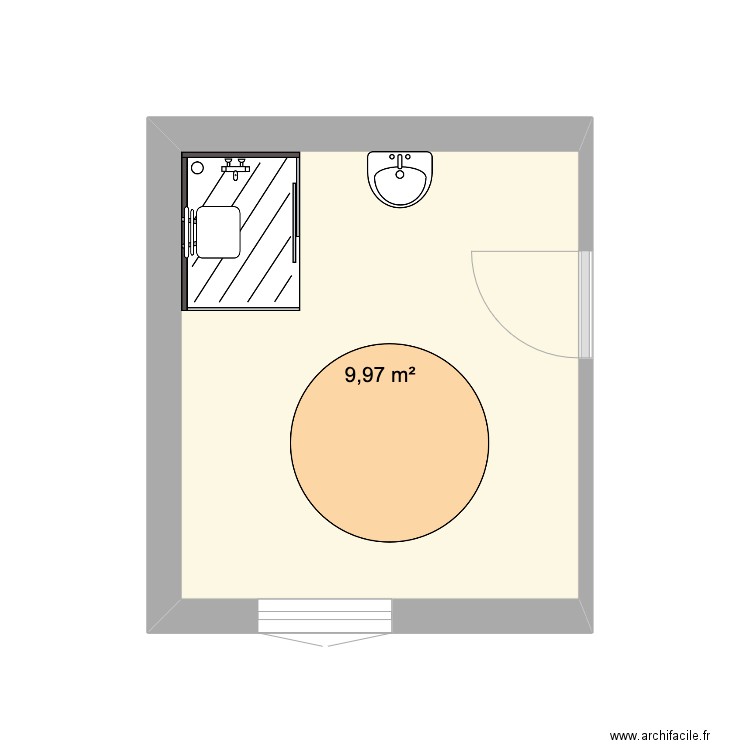 SDB CHOMEL. Plan de 1 pièce et 10 m2