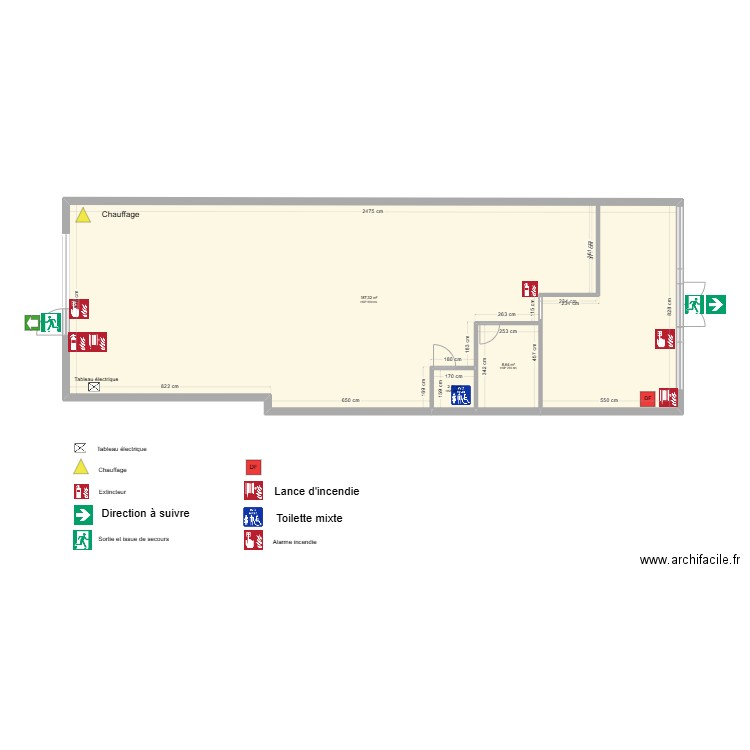 sva. Plan de 3 pièces et 199 m2