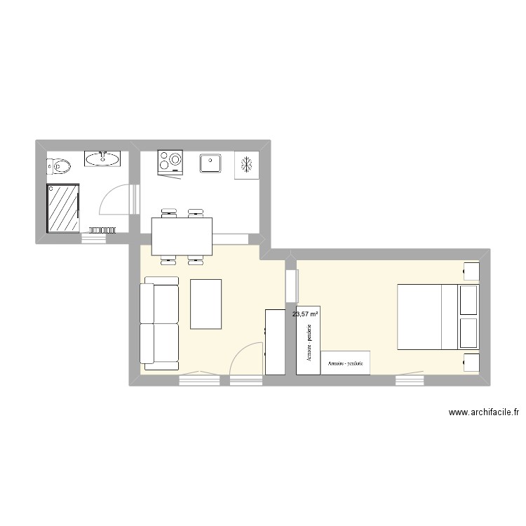 JAVEA - Appartement FIN. Plan de 1 pièce et 24 m2