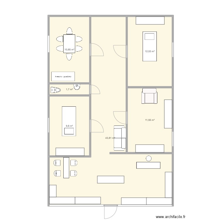 Gestion locaux. Plan de 0 pièce et 0 m2