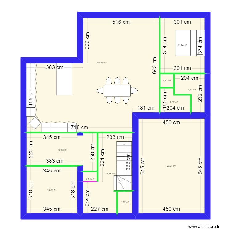 MAISON 10. Plan de 11 pièces et 140 m2