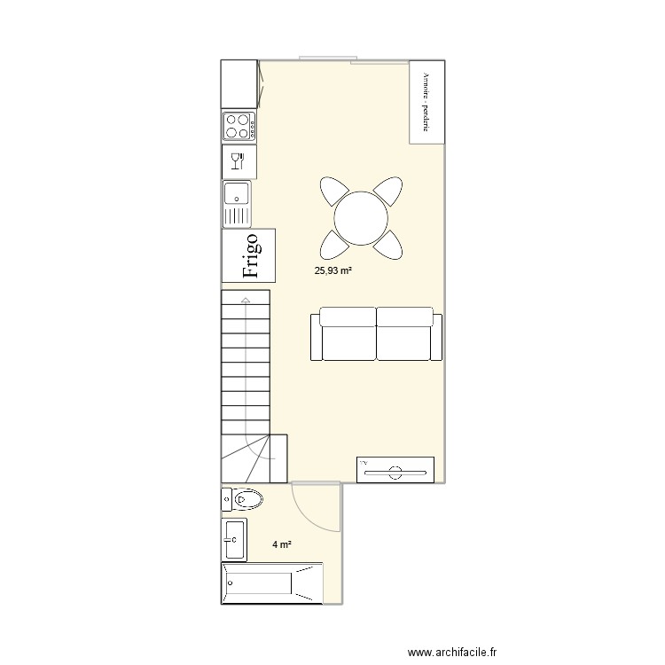 projet maison mimet. Plan de 2 pièces et 30 m2