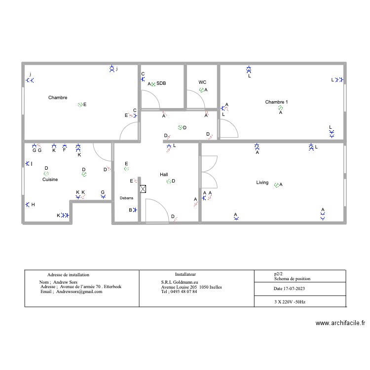 Schema de pose. Plan de 0 pièce et 0 m2