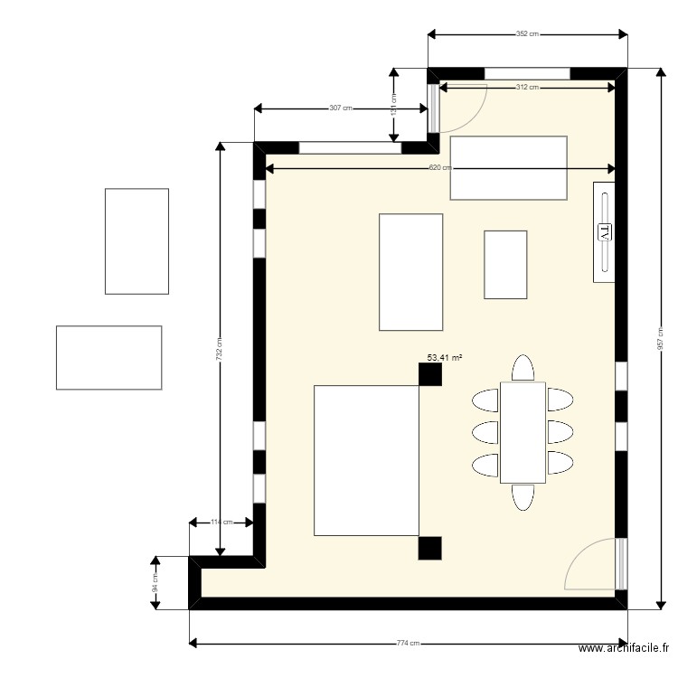 salon. Plan de 0 pièce et 0 m2