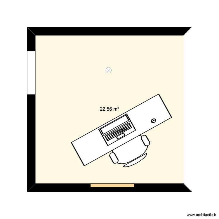 Bureau. Plan de 1 pièce et 23 m2