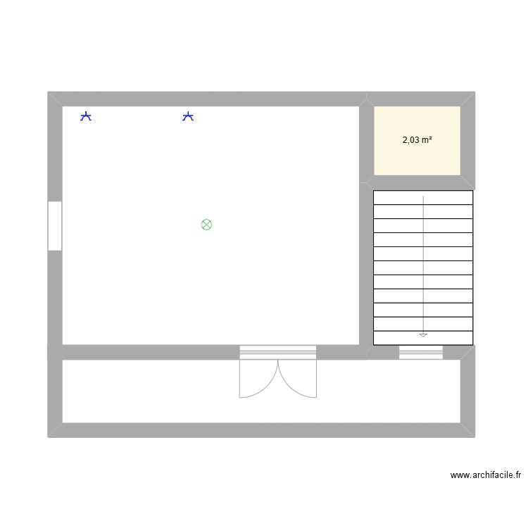 Maison BLA. Plan de 1 pièce et 2 m2