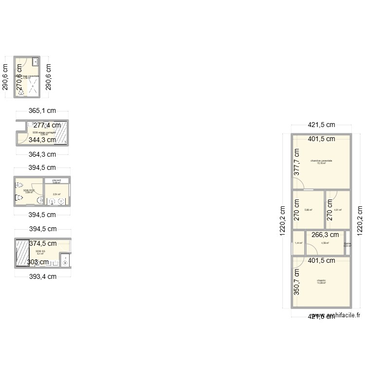 RDC v5. Plan de 13 pièces et 69 m2