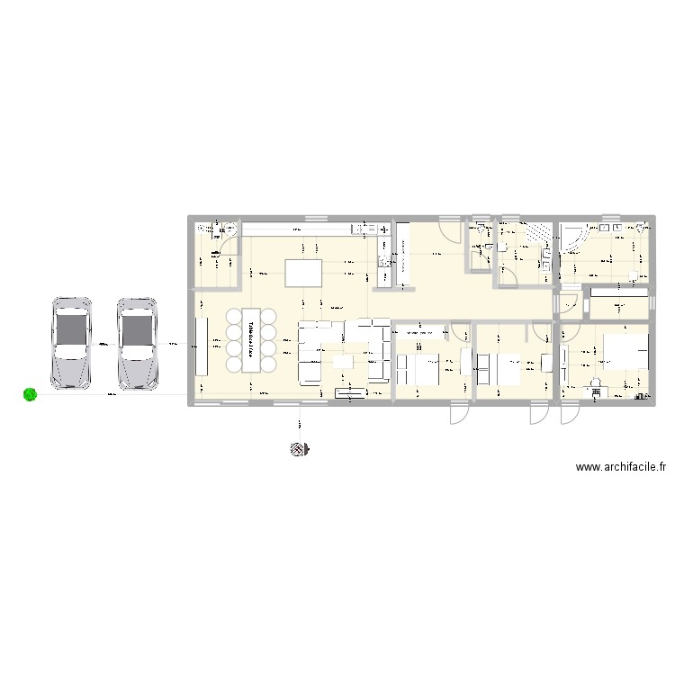 maison 1. Plan de 9 pièces et 147 m2