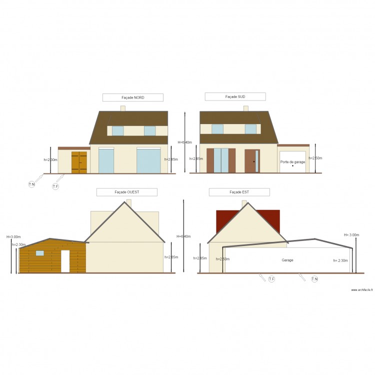 DP4 Plan de façades aprés travaux. Plan de 0 pièce et 0 m2