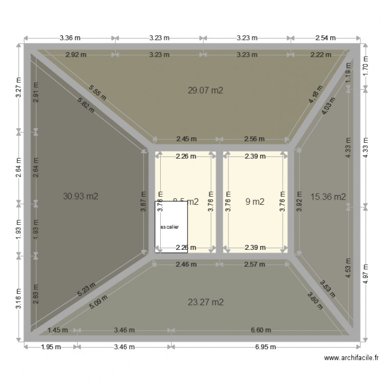 etage. Plan de 0 pièce et 0 m2