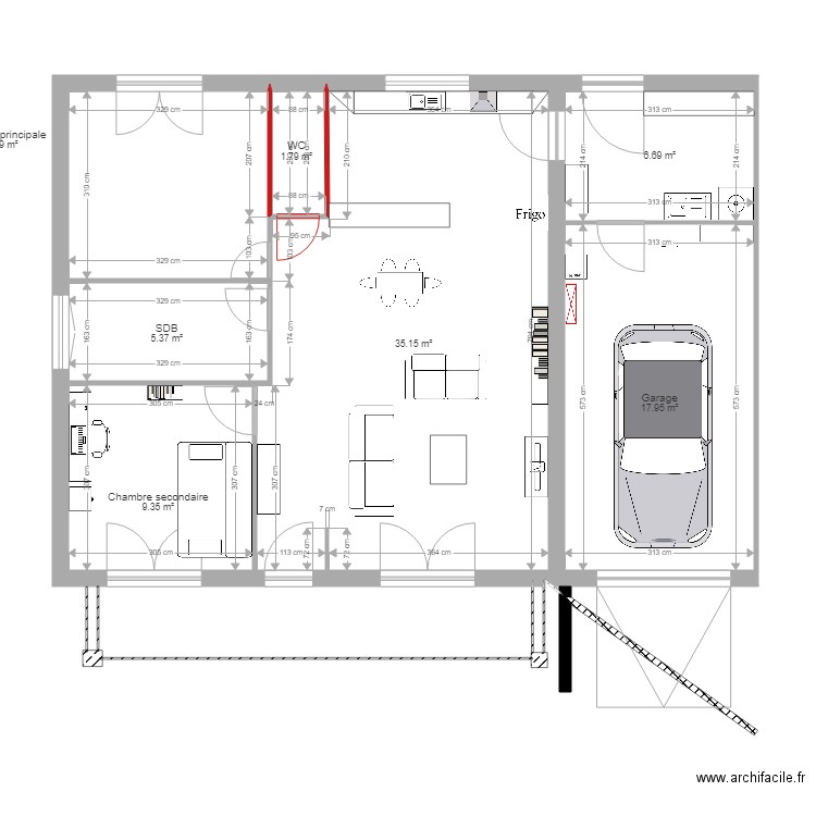 Plan avec amenagement. Plan de 0 pièce et 0 m2