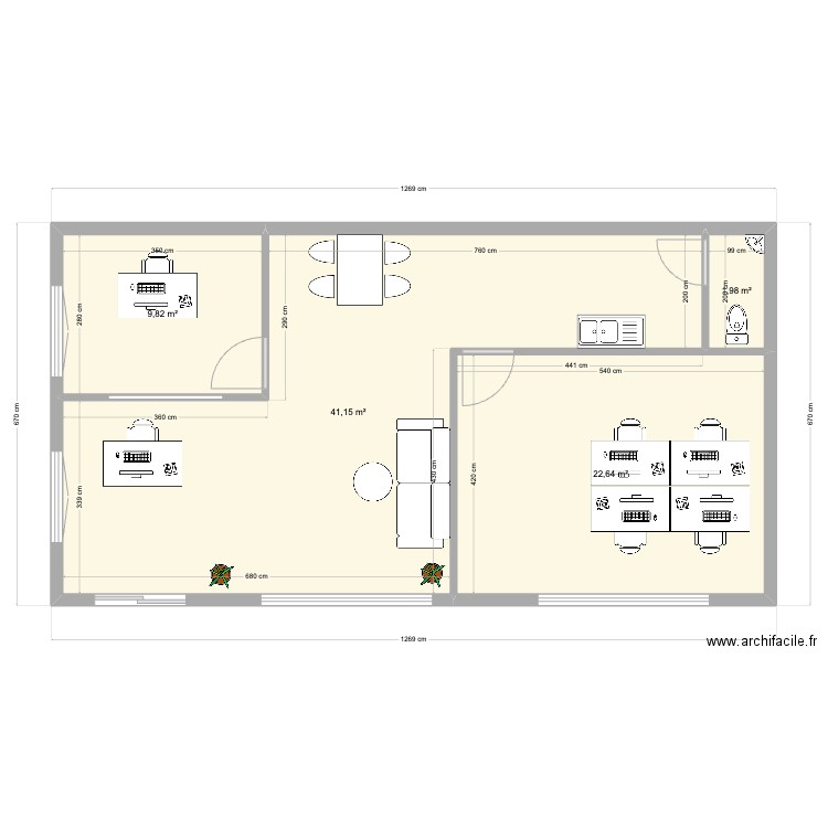 Final. Plan de 4 pièces et 76 m2