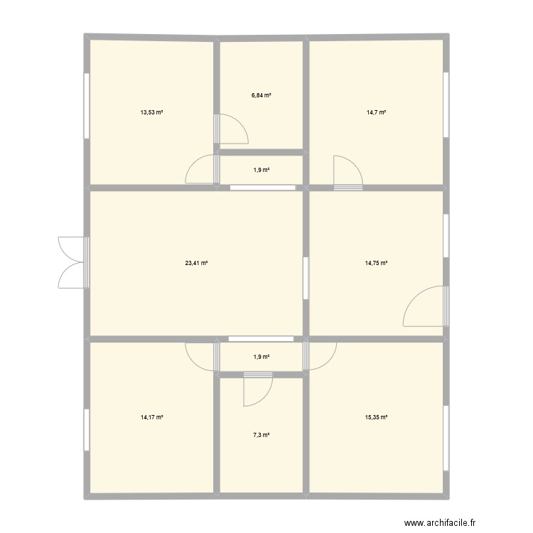 Plan appartement . Plan de 10 pièces et 114 m2