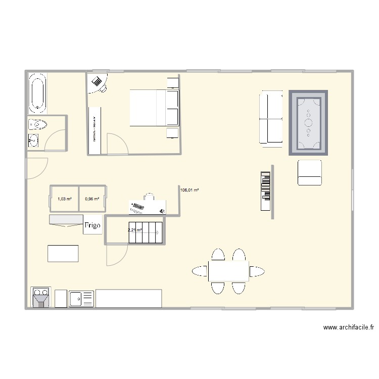 1er, étage. Plan de 4 pièces et 115 m2