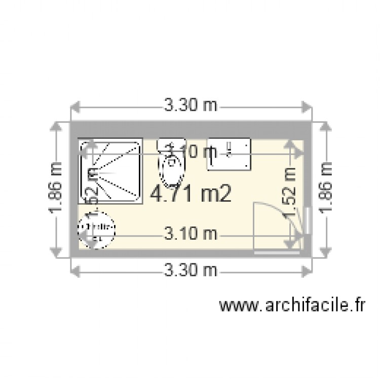 SDB. Plan de 0 pièce et 0 m2