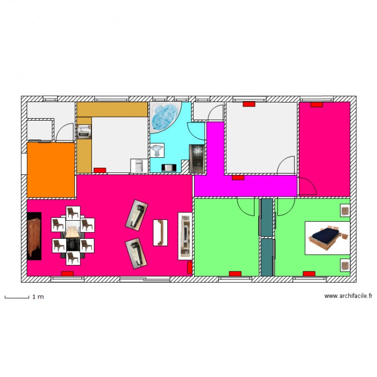 plan maison sdb objet. Plan de 0 pièce et 0 m2