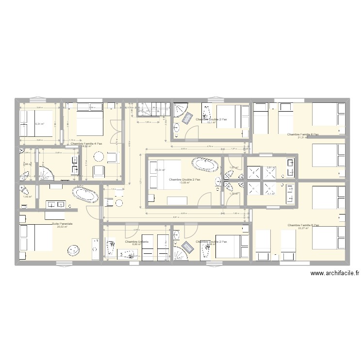 Domaine, Maison 2 - Etages, Hébergement. Plan de 0 pièce et 0 m2