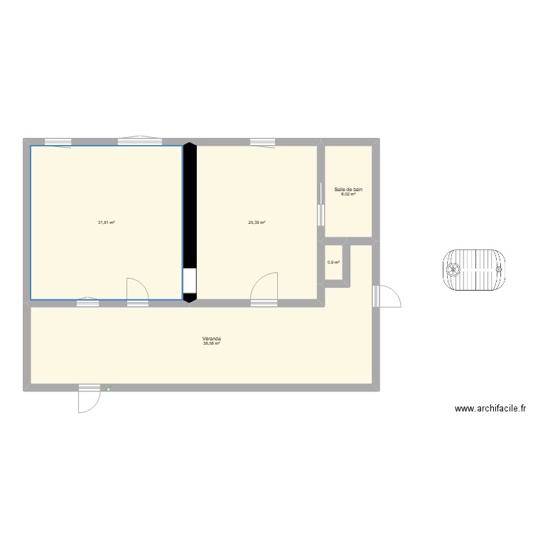 Projet Maison cote. Plan de 5 pièces et 103 m2