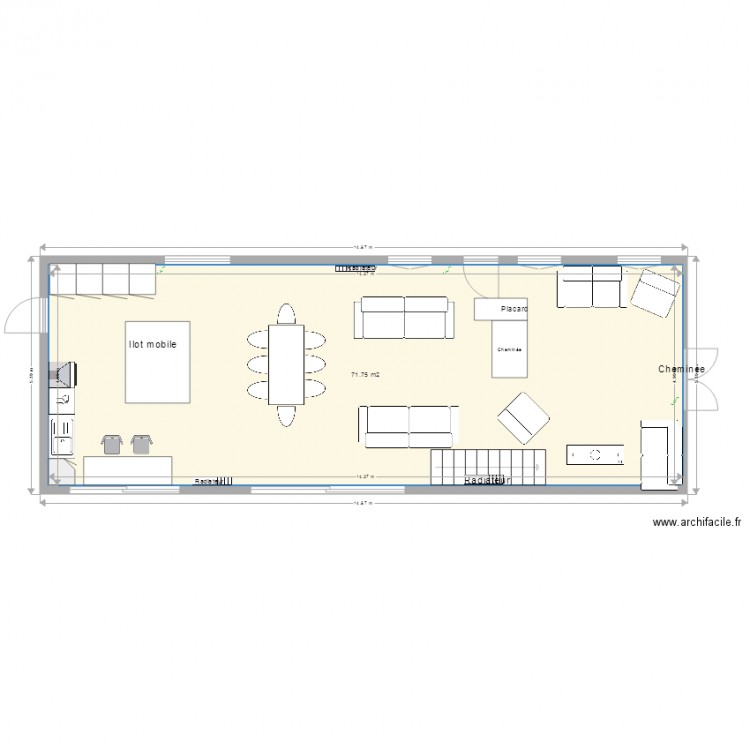 Pièce de vie. Plan de 0 pièce et 0 m2