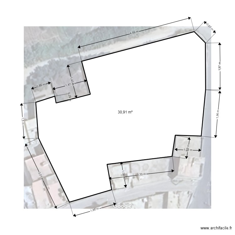 tichbi. Plan de 1 pièce et 31 m2