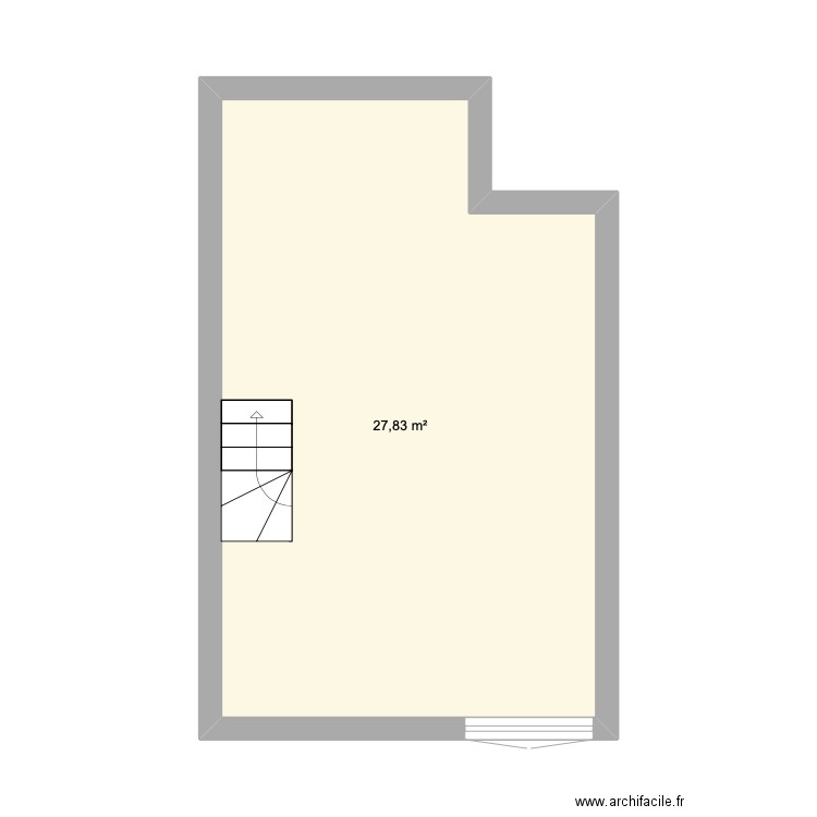 studio. Plan de 1 pièce et 28 m2