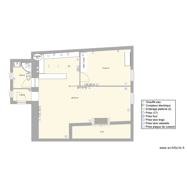 T3 pl hotel de ville. Plan de 0 pièce et 0 m2