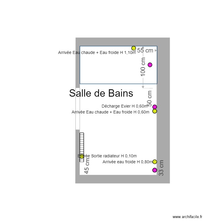 Salle de Bains Sanitaire + Chauffage. Plan de 0 pièce et 0 m2