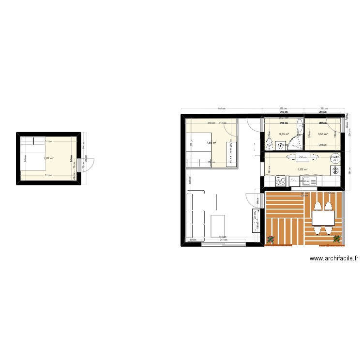 GITE MIALET. Plan de 6 pièces et 31 m2